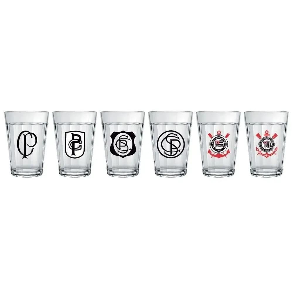Conjunto com 6 copos americanos Corinthians — 190ml